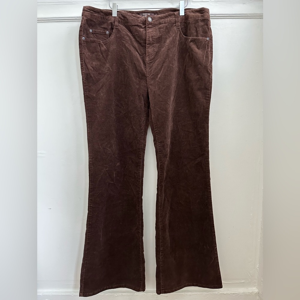 C’Est Toi Women’s Brown corduroy Flare  jeans size 3XL